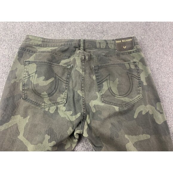 True Religión Jennie Curvy Skinny Womens Camo Jeans Size 33 Green - Picture 5 of 9